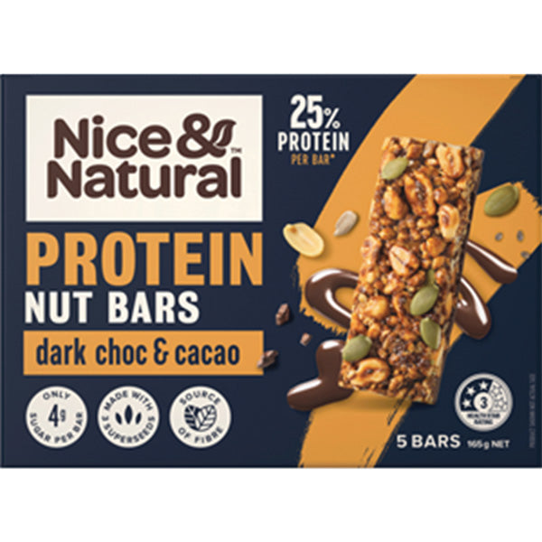 Nice & Natural Protein Nut Bar Dark Choc & Cacao 5pk
