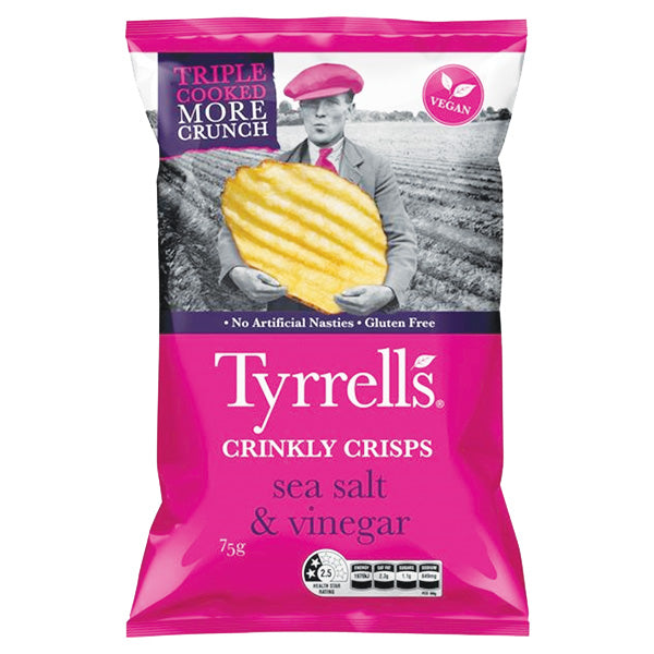 Tyrrells Sea Salt & Vinegar Crisps 75g