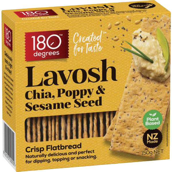 180 Degrees Poppy & Chia Crackers 150g