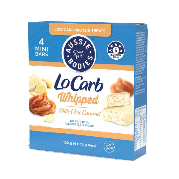 Aussie Bodies Low Carb White Chocolate Caramel 4-pack