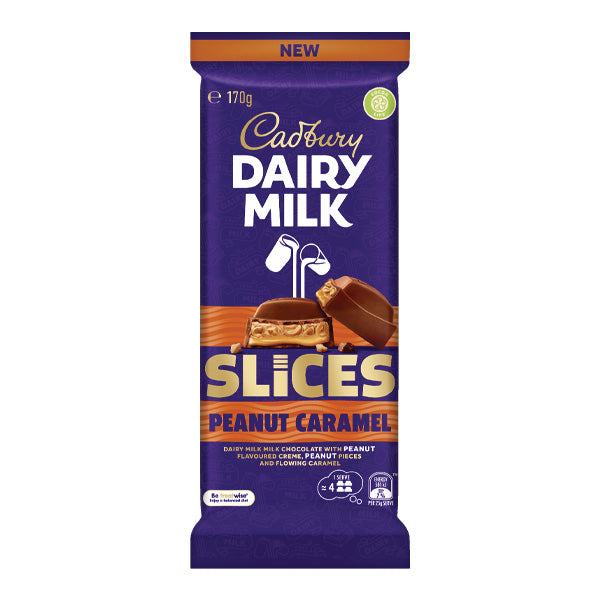 Cadbury Dairy Milk Peanut Caramel Slice Block 170g