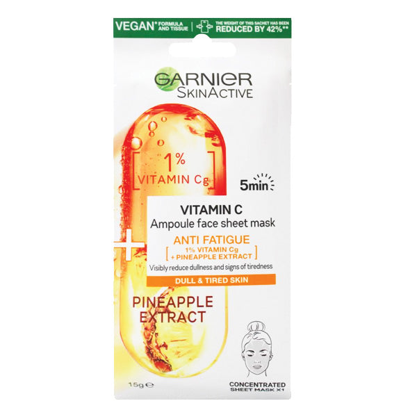 Garnier Skin Active Vitamin C Ampoule Face Mask Pineapple Extract 15g