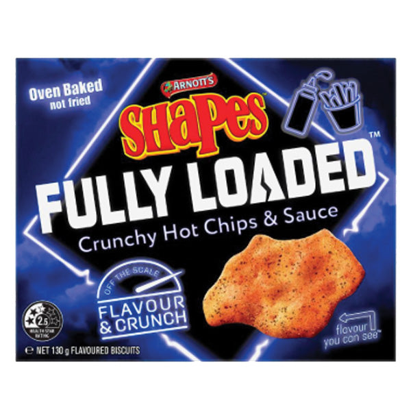 Arnott's Shapes Fully Loaded Crunchy Hot Chips & Sauce 130g