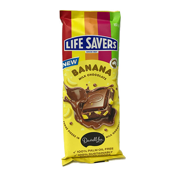 Lifesavers Banana Milk Chocolate Block 160g