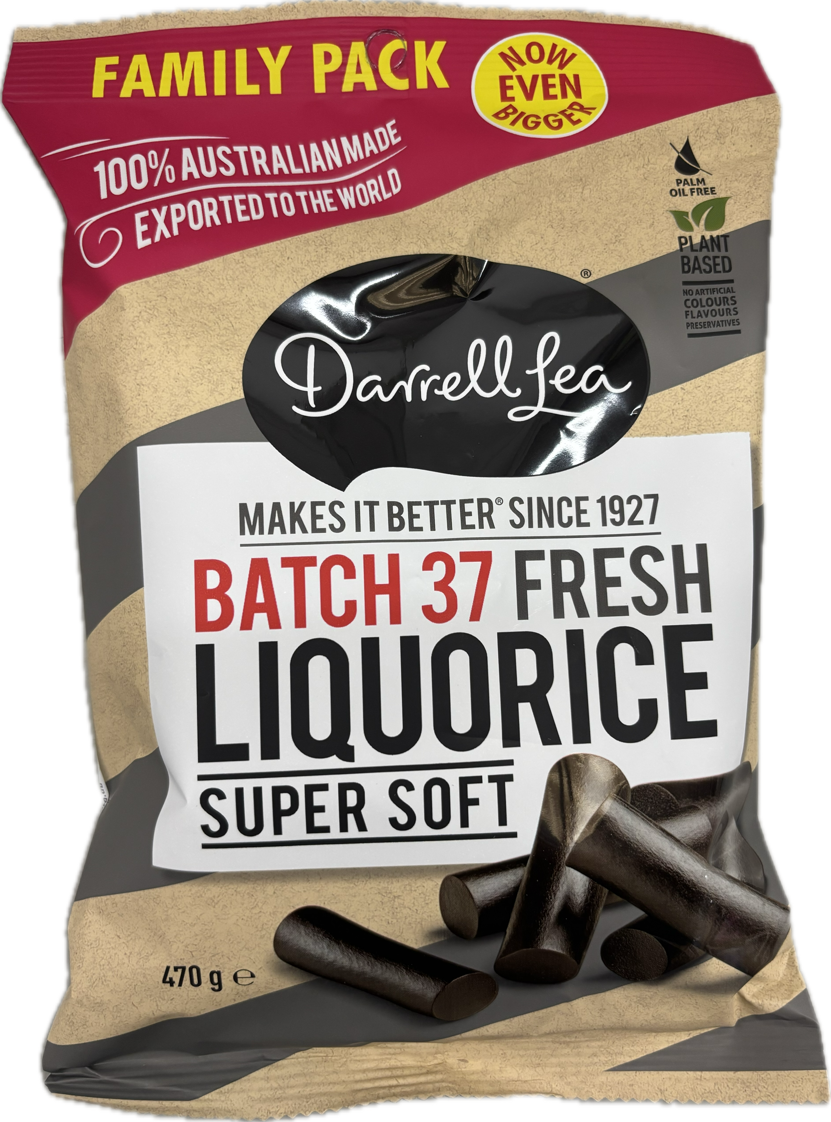 Darrell Lea Batch 37 Fresh Liquorice Family Pack 470g