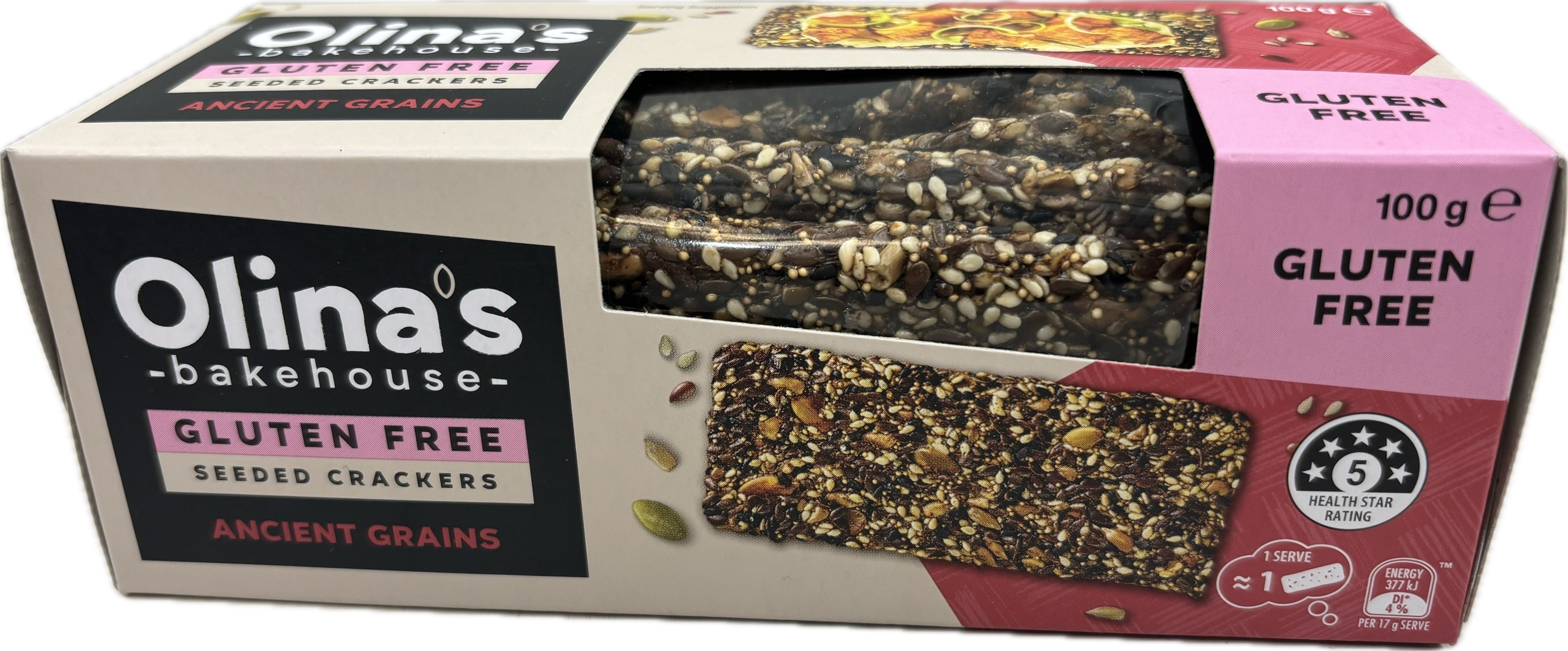 Olina's Bakehouse Gluten Free Seeded Ancient Grain Crackers 100g