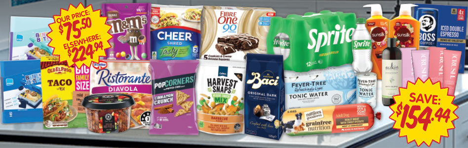 SERIOUS SAVINGS at NQR! 🛒 Save a MASSIVE $154.44 on 20 Big Brand Favourites at NQR!