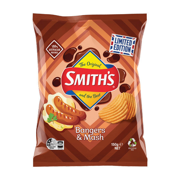 Smith's Bangers & Mash Chips 150g