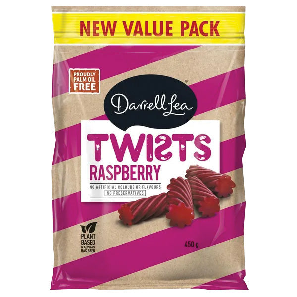 Darrell Lea Value Raspberry Twists 470g