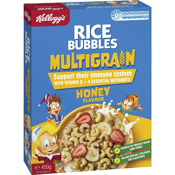 Kellogg's Rice Bubbles Multigrain Honey 450g