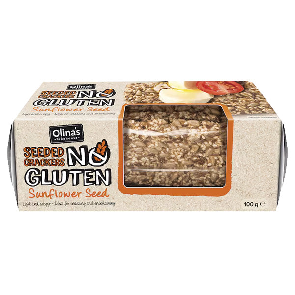 Olina's Seeded Crackers Sunflower Seed GF 100g