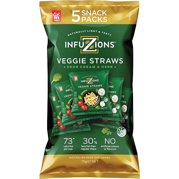 Infuzions Veggie Straw Sour Cream & Herb 5-pack
