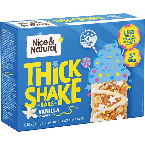 Nice & Natural Thick Shake Bars Vanilla 6-Pack