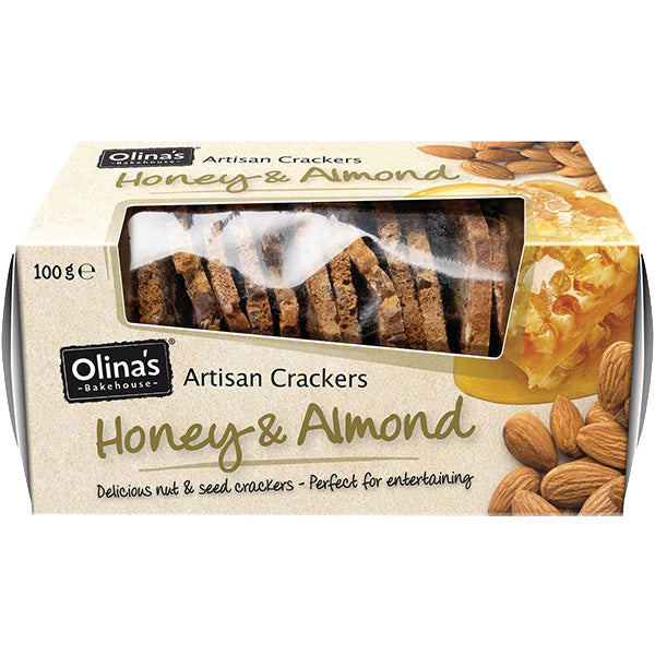 Olina's Honey Almond Crackers 100g - 3 for $5