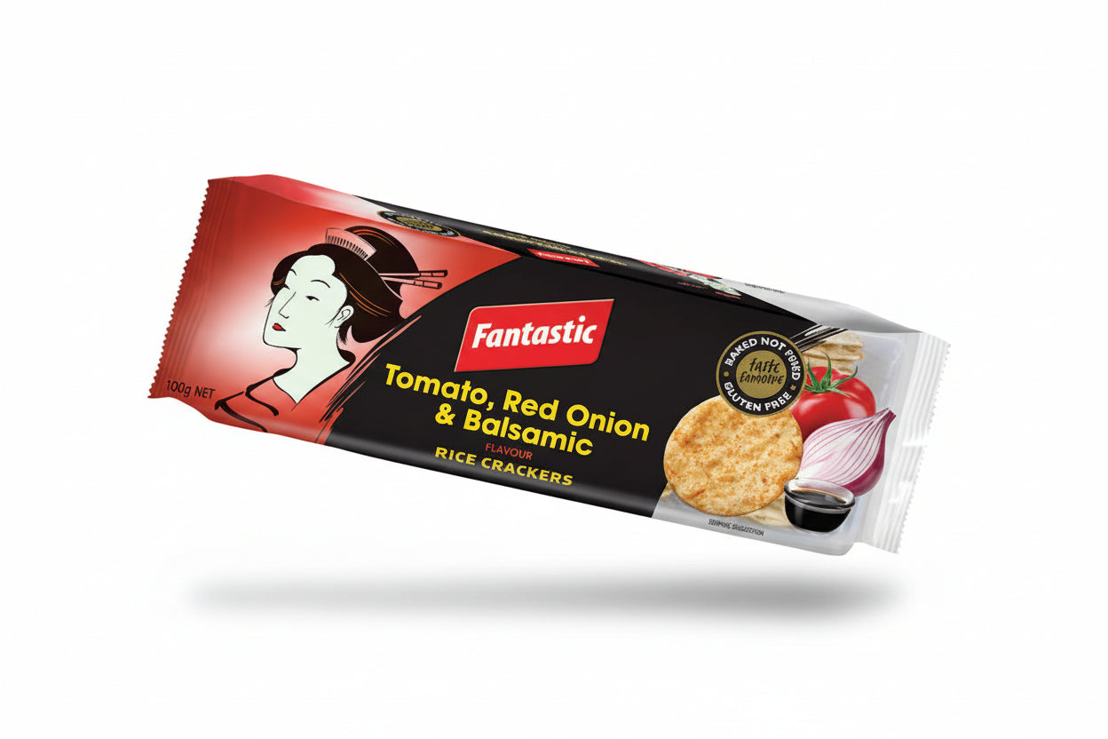 Fantastic Rice Crackers Tomato Red Onion & Balsamic 100g