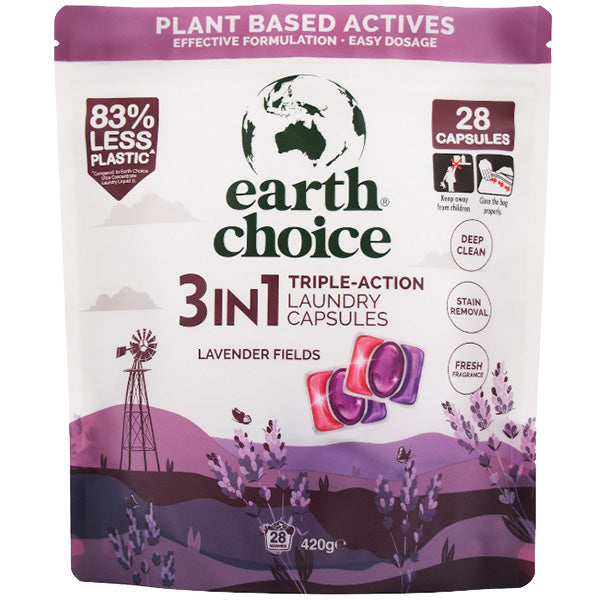 Earth Choice 3 in 1 Laundry Capsules 28pk Lavender