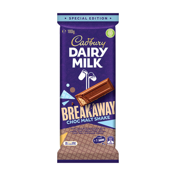 Cadbury Breakaway Choc Malt Block 180g