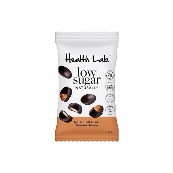 Health Lab Low Sugar Mylk Choc Roasted Almonds 50g