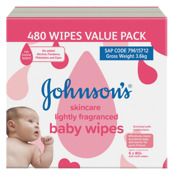 Johnsons Baby Wipes 480pk