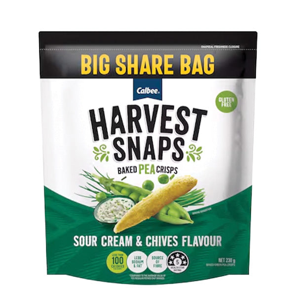 Harvest Snaps Pea Crisps Sour Cream & Chives 230g
