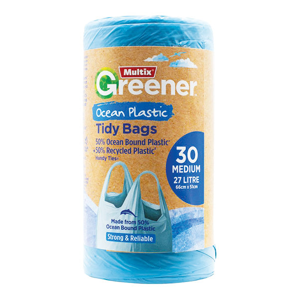 Multix Medium 27L Greener Tidy Bags Ocean Plastic 30PK