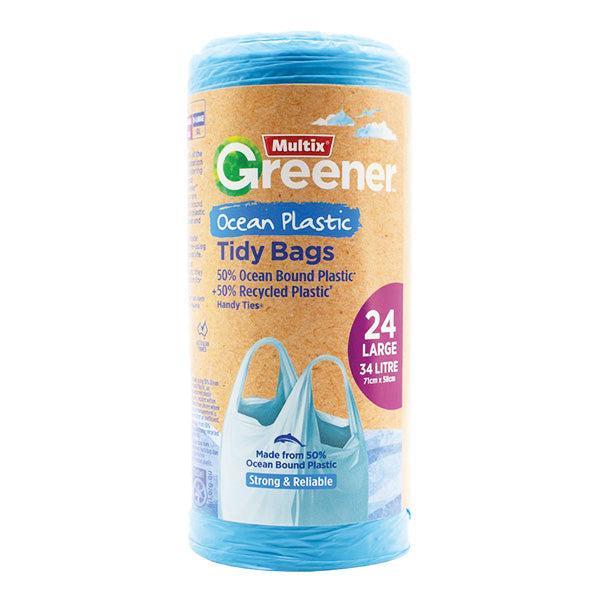 Multix Large 34L Greener Tidy Bags Ocean Plastic 24PK