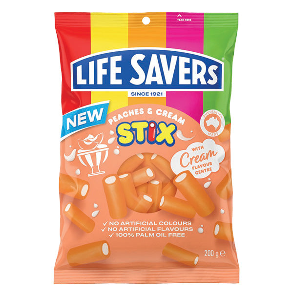 Lifesavers Peach Cream Stix 200g