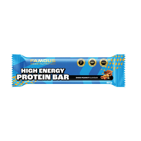 Famous Nutrition High Energy Protein Bar Choc Peanut 60g