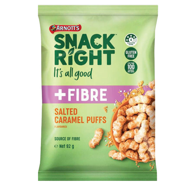 Arnott's Snack Right Salted Caramel Puffs 92g