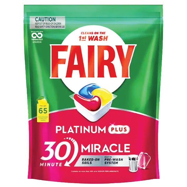 Fairy Dishwashing Tablets 30 Minute Mircle Platinum Plus 65PK