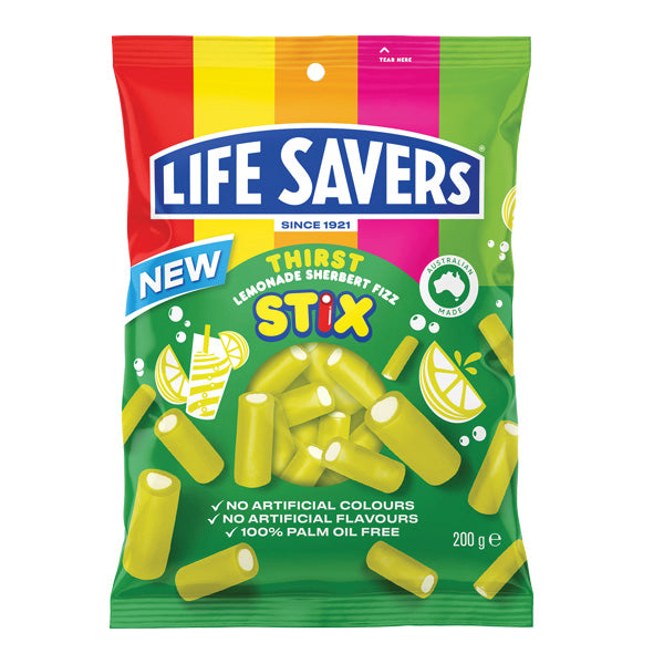 Lifesavers Thirst Stix Lemonade Sherbert Fizz 200g
