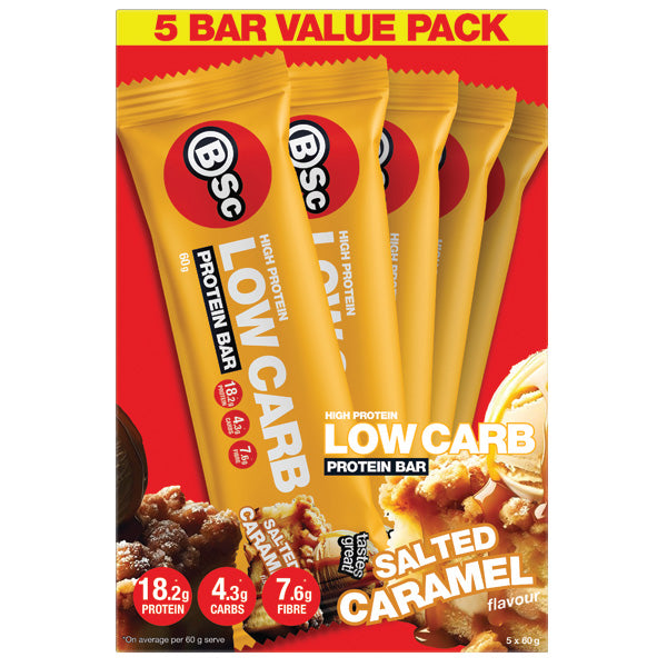 BSC Low Carb Protein Bar Salted Caramel 5-Pack