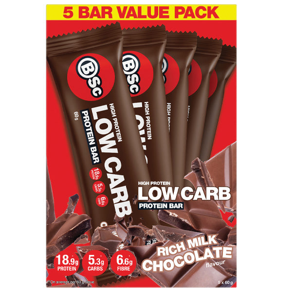 BSC Low Carb Protein Bar Rich Milk Chocolate 5-Pack