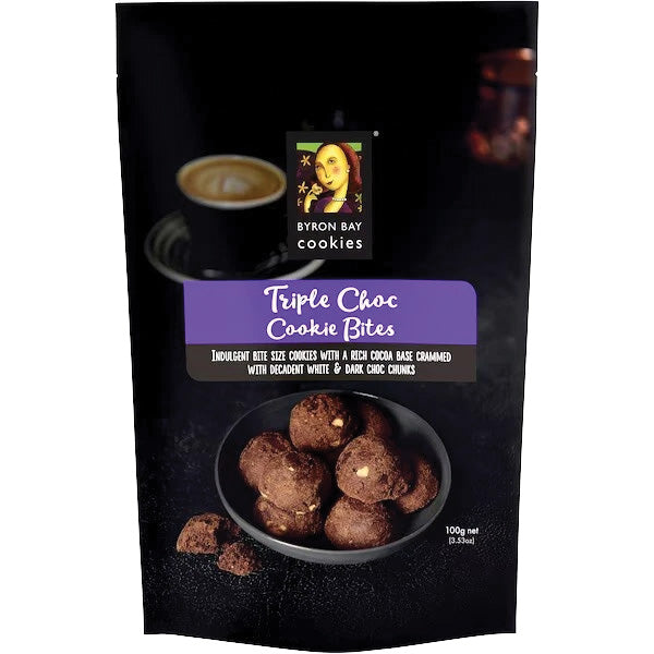 Byron Bay Cookies Triple Choc Cookie Bites 100g