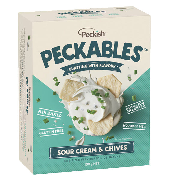 Peckish Peckables Sour Cream & Chives 100g - 4 for $3