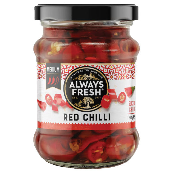 Always Fresh Sliced Chilli Red 210g - 2 for $2