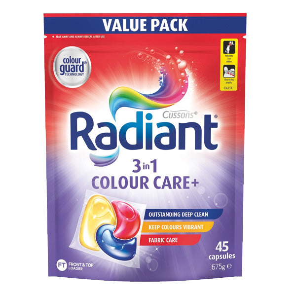 Radiant 3 in 1 Laundry Pods Color Care 45PK
