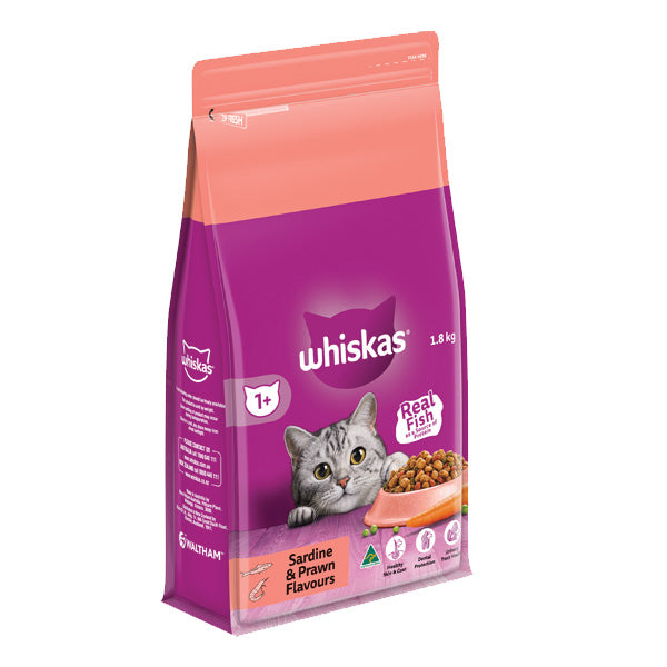 Whiskas Dry Cat Food Sardine & Prawn 1.8kg