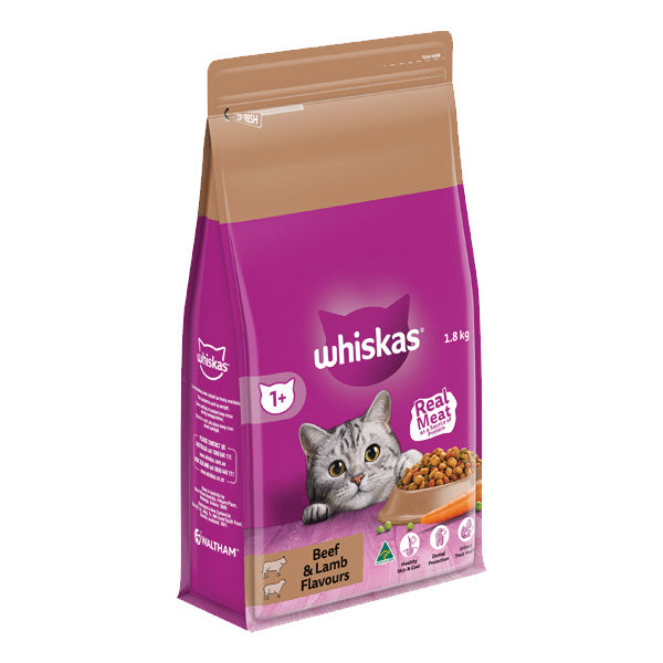 Whiskas Dry Cat Food Beef & Lamb 1.8kg