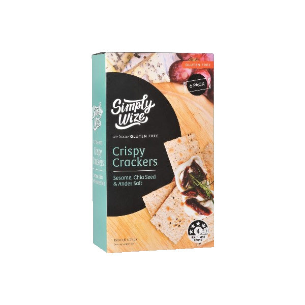 Simply Wize Gluten Free Cracker Sesame & Chia Seeds 6pk