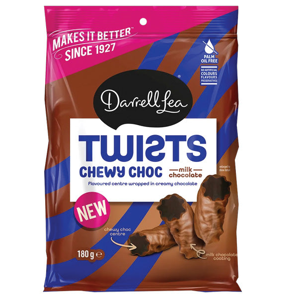 Darrell Lea Twists Chewy Choc 180g
