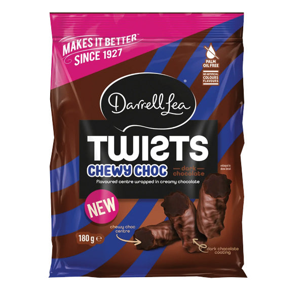 Darrell Lea Twists Dark Chewy Choc 180g