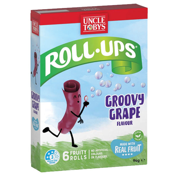 Uncle Toby's Roll Up's Groovy Grape 6pk