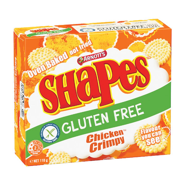 Arnott's Shapes Chicken Crimpy Gluten Free 110g