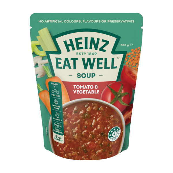 Heinz Eat Well Soup Tomato & Vegetable 380g