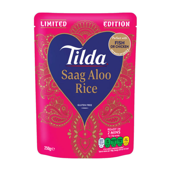 Tilda Saag Aloo Rice Pouch 250g