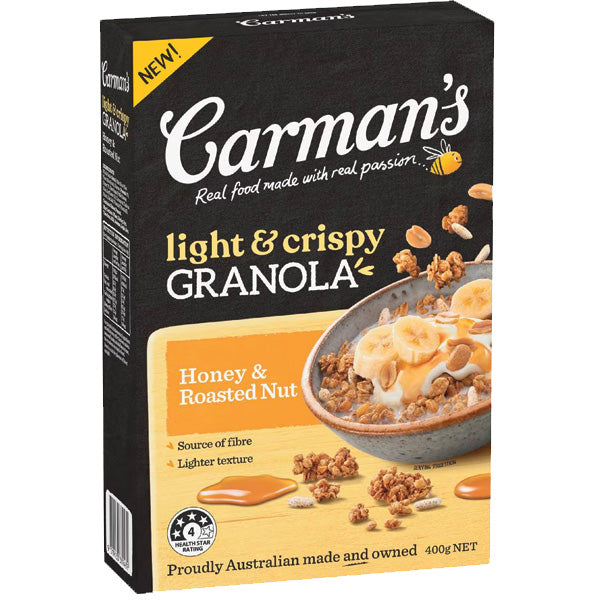 Carman's Light & Crispy Granola Honey Nut 400g