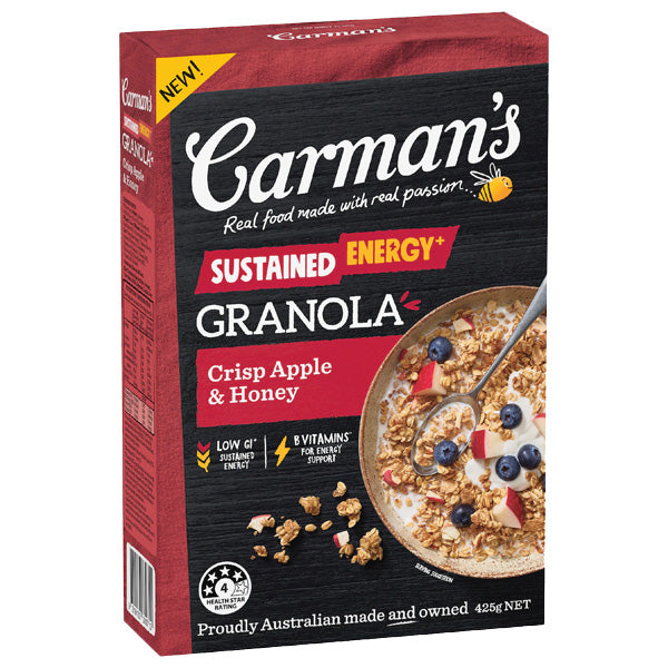 Carman's Light & Crispy Granola Energy Honey & Apple 400g