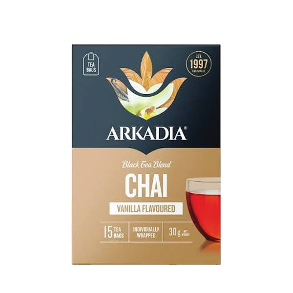 Arkadia Chai Tea Bags Vanilla 15pk