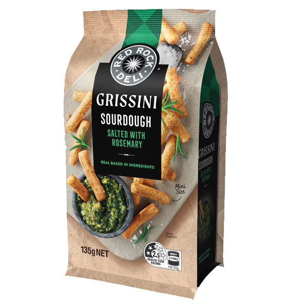 Red Rock Deli Grissini Salt & Rosemary 135g